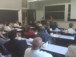 Audience at MIT lunch session with Vibha and Ashish